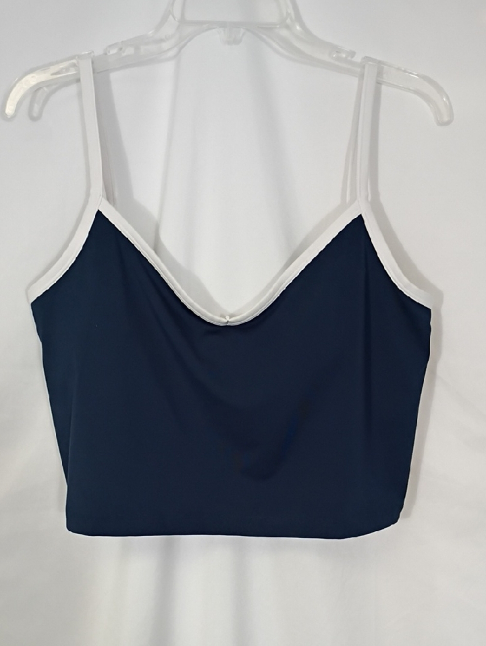 EUC Gilly Hicks Recharge Navy Crop Cami with White Logo Womens Size XL Summer